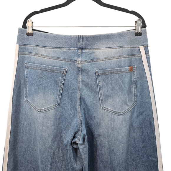 NWOT Halara Flex High Waisted Stripe Wide Leg Flowy Washed Casual Jeans Size MT - Picture 7 of 8